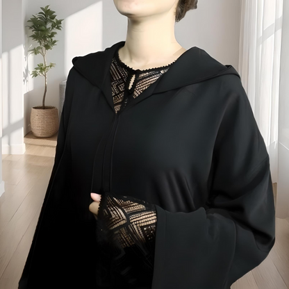 Jellaba noir 2 pièces : caftan et jellaba