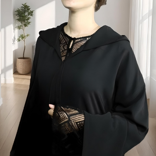Jellaba noir 2 pièces : caftan et jellaba