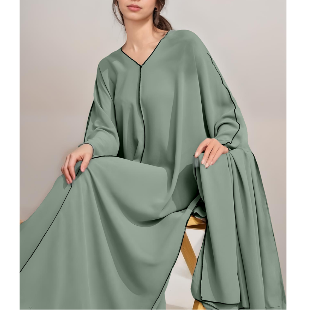 Abaya et son châle en crêpe