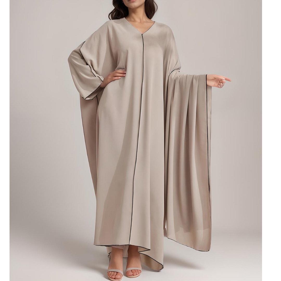 Abaya et son châle en crêpe