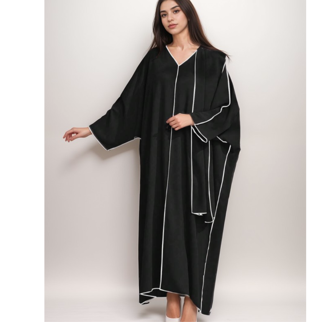 Abaya et son châle en crêpe