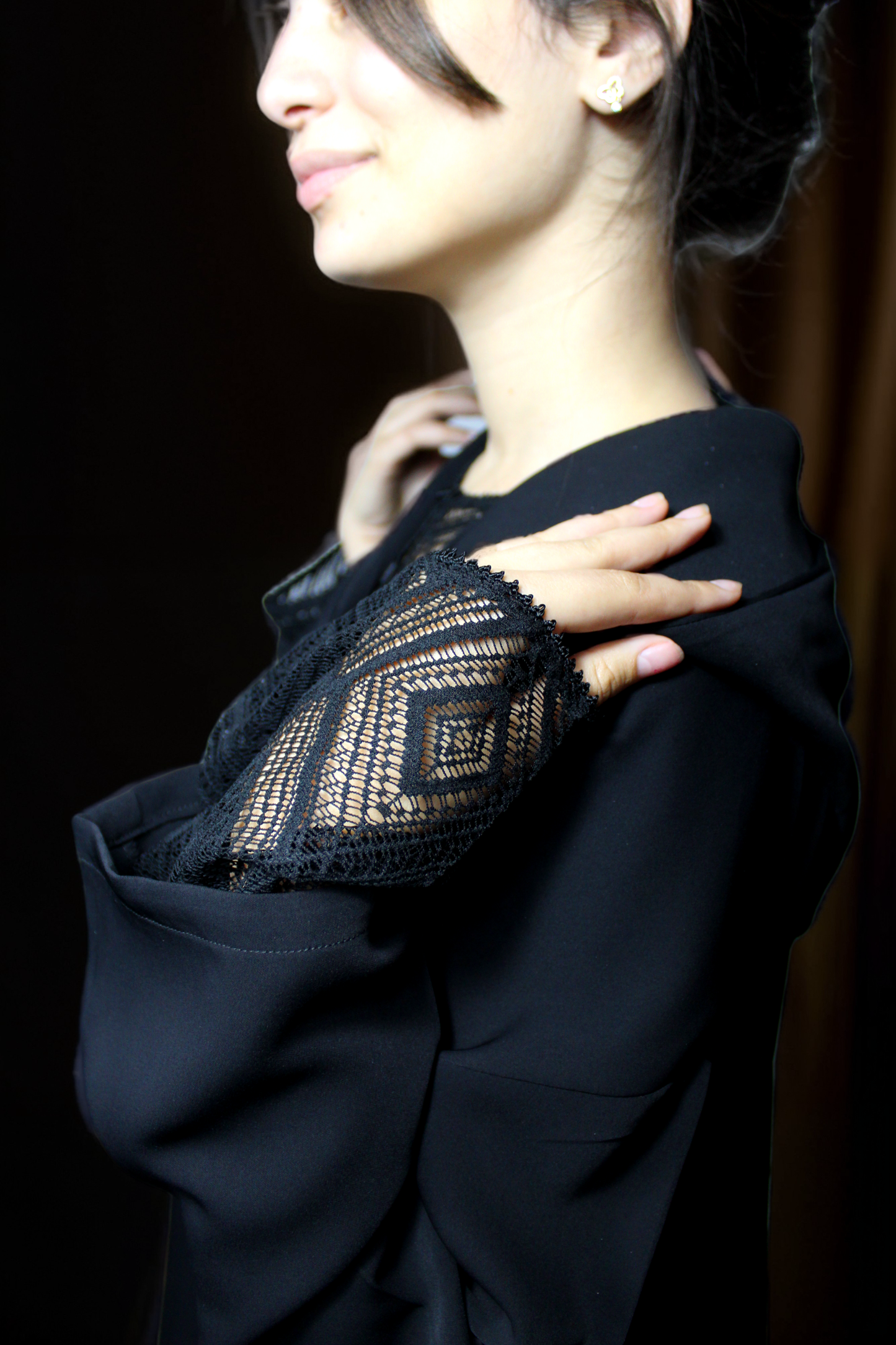Jellaba noir 2 pièces : caftan et jellaba